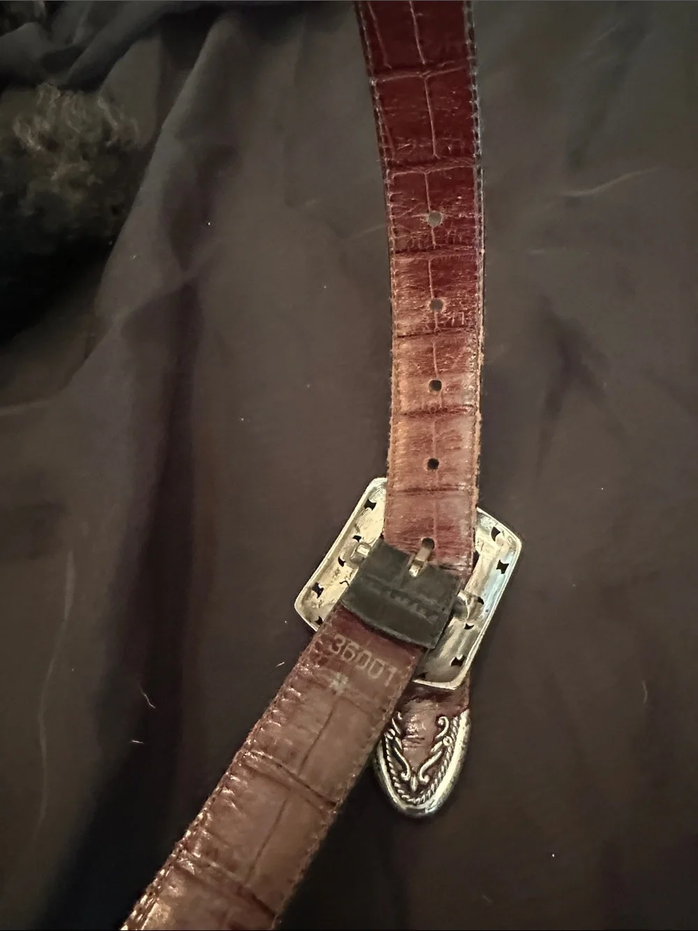 Brighton black or brown Croc-Embossed Leather Western Belt- reversible 36”